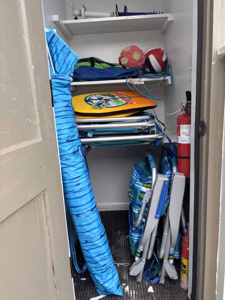 Beach gear — chairs, umbrella & boards